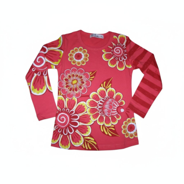 Dívčí tričko dlouhý rukáv kytičky Monellina