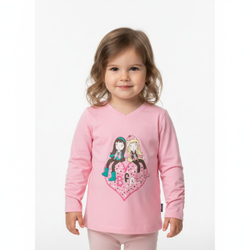 Dívčí tričko dlouhý rukáv holky Wolf růžová