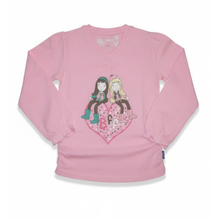 Dívčí tričko dlouhý rukáv holky Wolf růžová