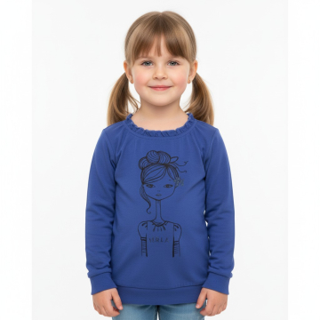 Dívčí tričko, tunika dlouhý rukáv Wolf s holčičkou