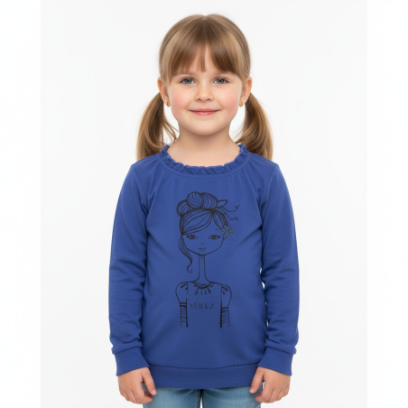 Dívčí tričko, tunika dlouhý rukáv Wolf s holčičkou