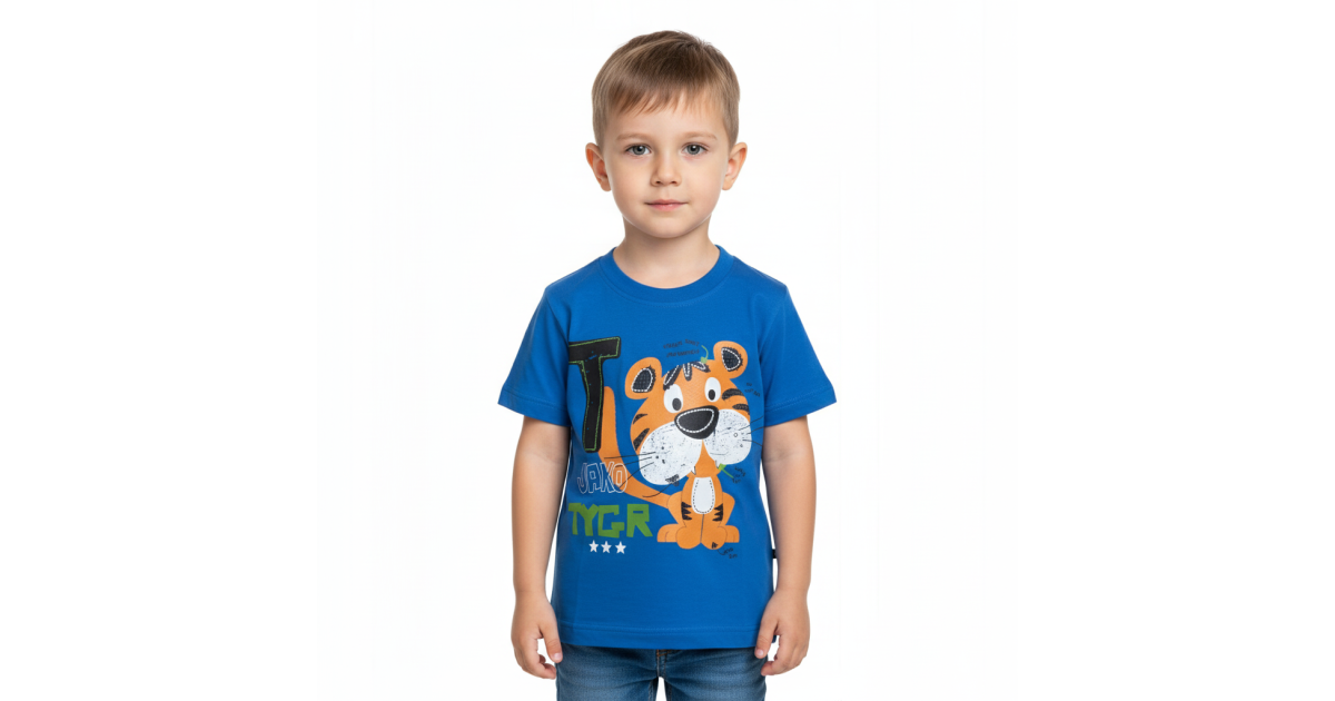 Chlapecké letní tričko krátký rukáv Tygr - modrá