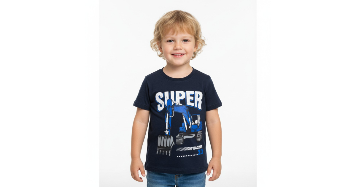 Chlapecké letní tričko bagr tm.modrá