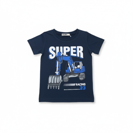Chlapecké letní tričko bagr tm.modrá