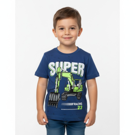 Chlapecké letní tričko bagr modrá
