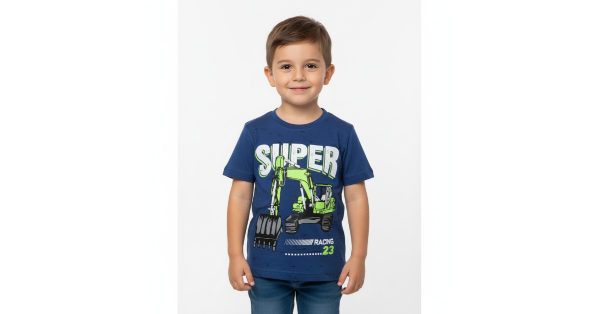 Chlapecké letní tričko bagr modrá