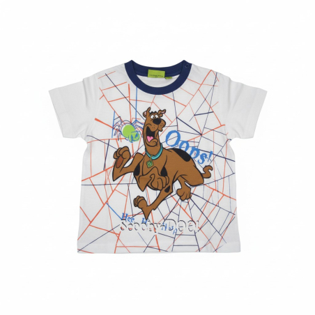 Tričko krátký rukáv Scooby Doo v síti pavučiny - bílá