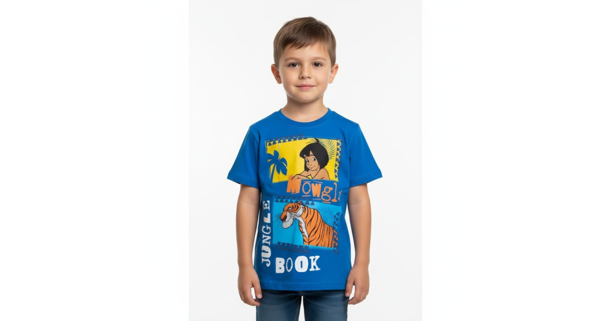 Tričko krátký rukáv Kniha džunglí - Mauglí a tygr