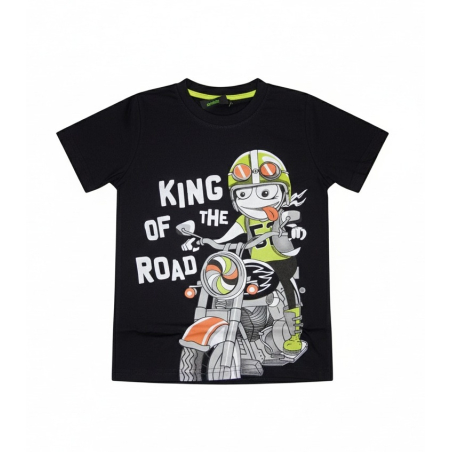 Chlapecké letní triko kluk na motorce černá