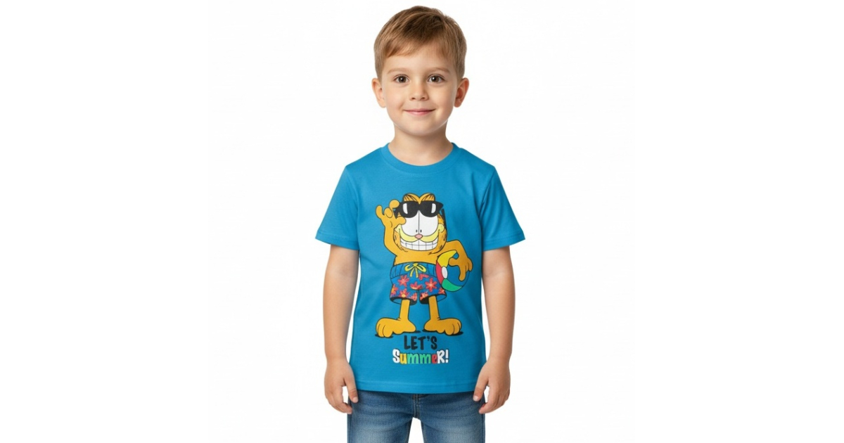 Chlapecké letní tričko krátký rukáv Kocour GARFIELD