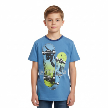 Chlapecké letní tričko krátký rukáv SKATE Kugo modrá