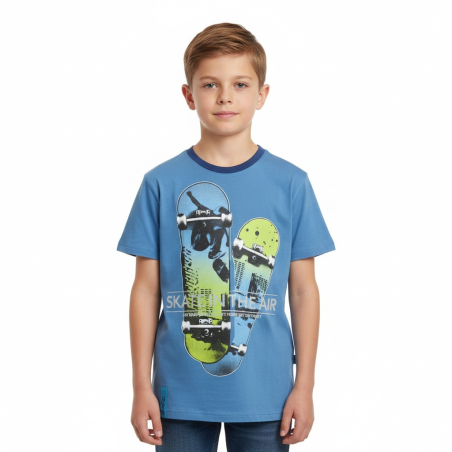 Chlapecké letní tričko krátký rukáv SKATE Kugo modrá
