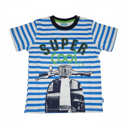 Chlapecké tričko krátký rukáv proužek motorka Kugo