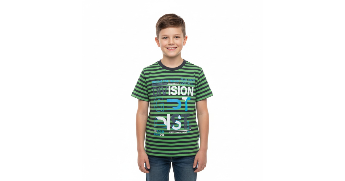 Chlapecké tričko krátký rukáv proužek Kugo nápis