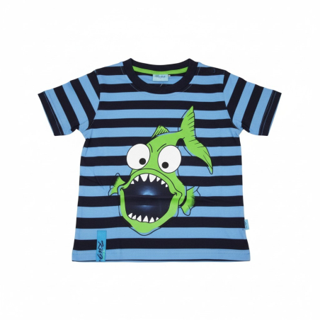 Chlapecké tričko krátký rukáv Kugo pruhované ryba