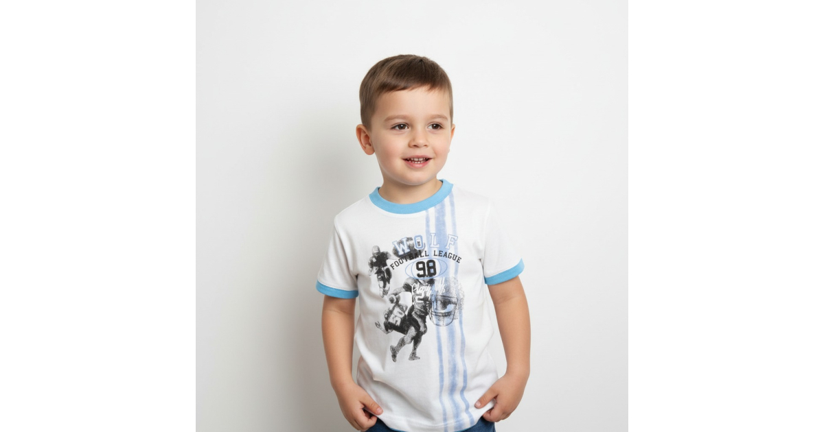 Chlapecké tričko krátký rukáv Wolf fotbal