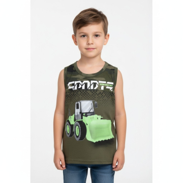 Chlapecké letní tílko maskáč bagr