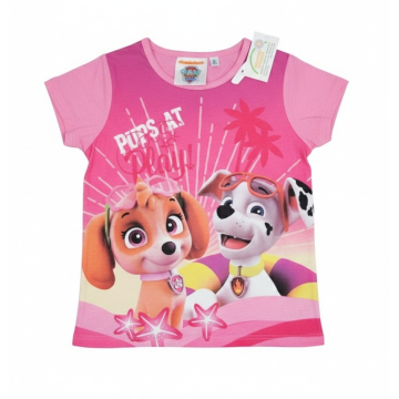 Dívčí tričko TLAPKOVÁ PATROLA pejsek růžová