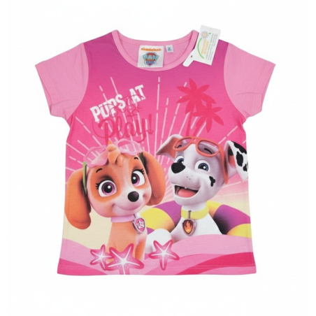 Dívčí tričko TLAPKOVÁ PATROLA pejsek růžová