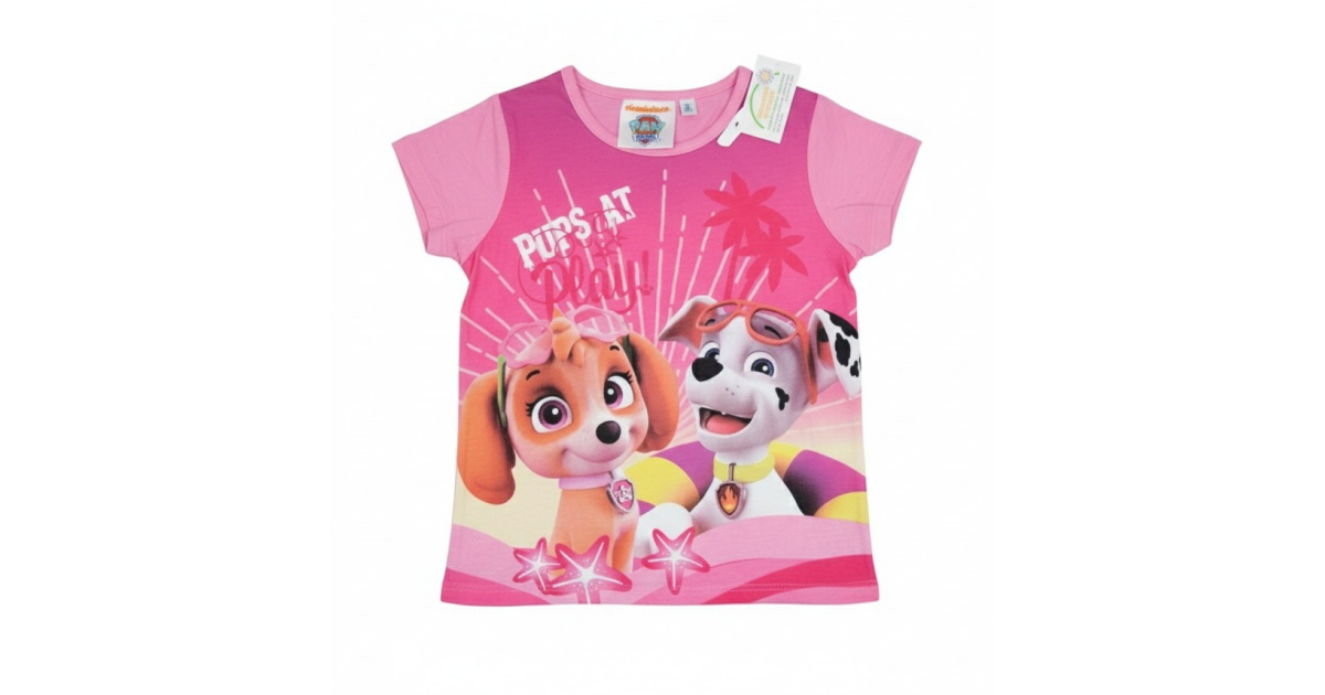 Dívčí tričko TLAPKOVÁ PATROLA pejsek růžová