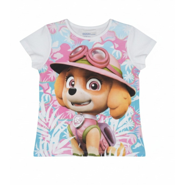 Dívčí tričko TLAPKOVÁ PATROLA pejsek  bílá