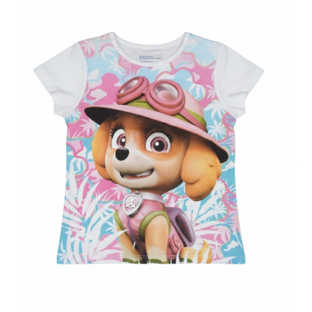 Dívčí tričko TLAPKOVÁ PATROLA pejsek  bílá