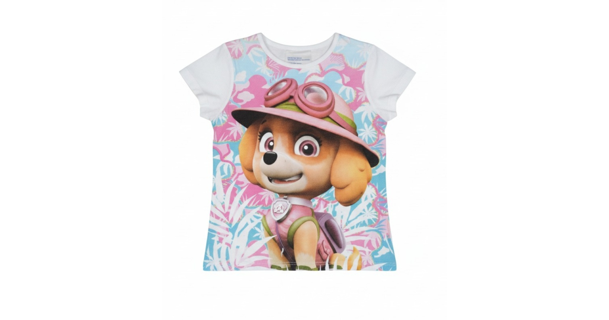 Dívčí tričko TLAPKOVÁ PATROLA pejsek  bílá