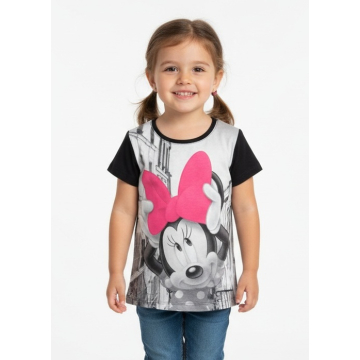 Dívčí letní tričko krátký rukáv myška Minnie  Disney - šedá