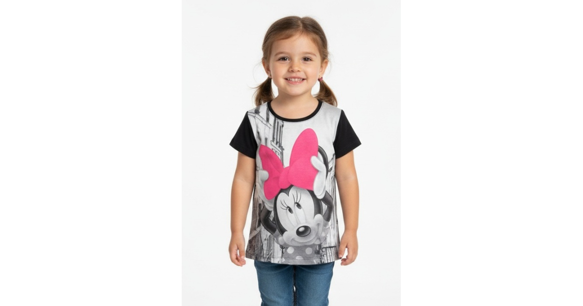 Dívčí letní tričko krátký rukáv myška Minnie  Disney - šedá