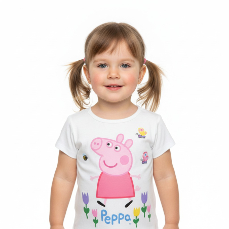 Dívčí letní tričko prasátko Peppa Pig - bílá