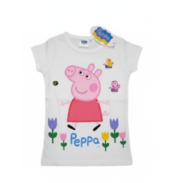 Dívčí letní tričko prasátko Peppa Pig - bílá