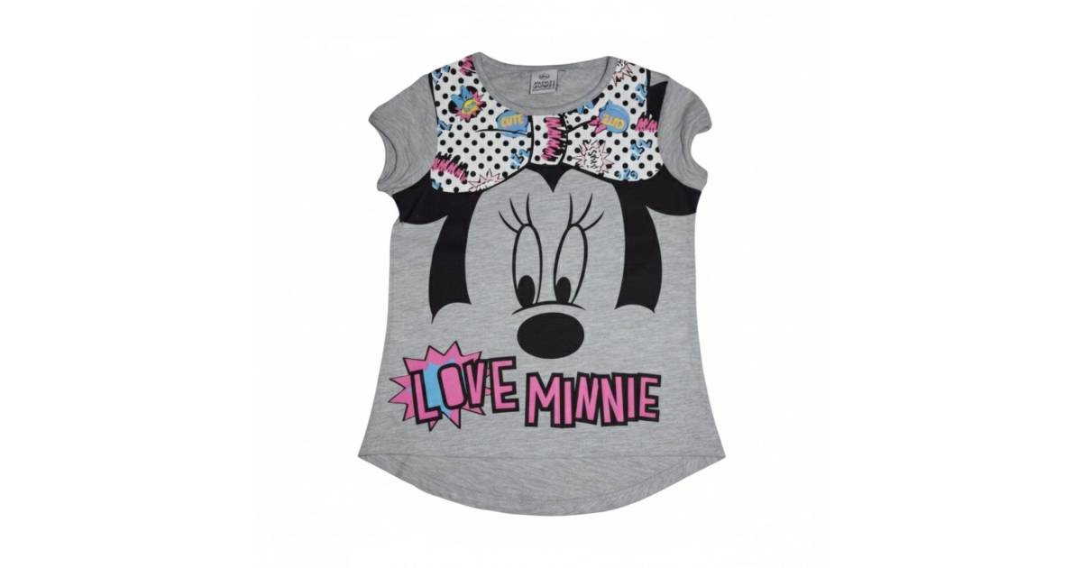 Dívčí letní tričko myška Minnie - šedá
