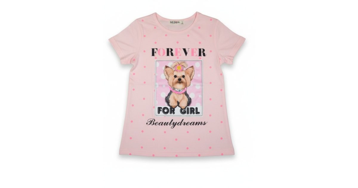 Dívčí letní tričko pejsek Jorkšír