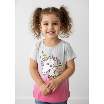 Dívčí letní tričko jednorožec koníček Kugo