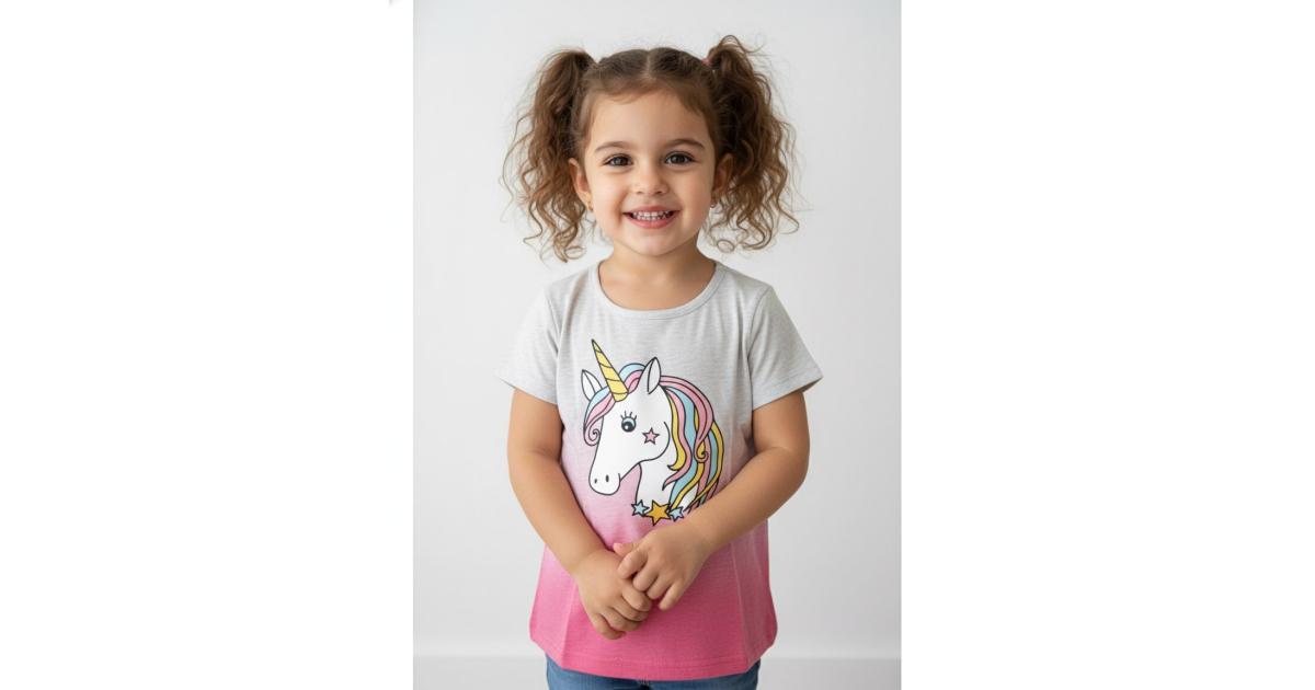 Dívčí letní tričko jednorožec koníček Kugo