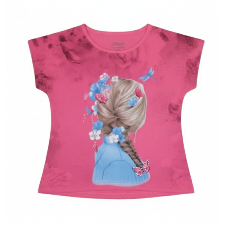 Dívčí letní tričko holčička s copánkem Kugo