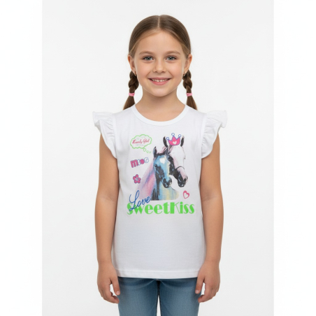 Dívčí letní tričko koníček