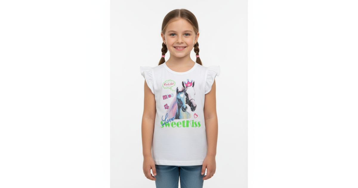 Dívčí letní tričko koníček