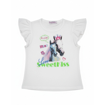 Dívčí letní tričko koníček