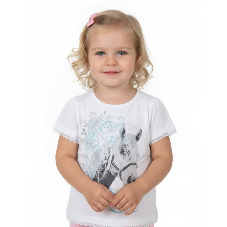 Dívčí letní tričko koníček