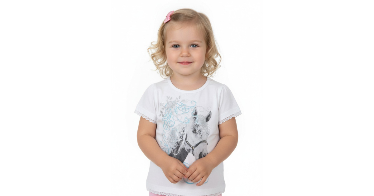 Dívčí letní tričko koníček