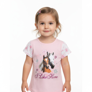 Dívčí letní tričko koníci