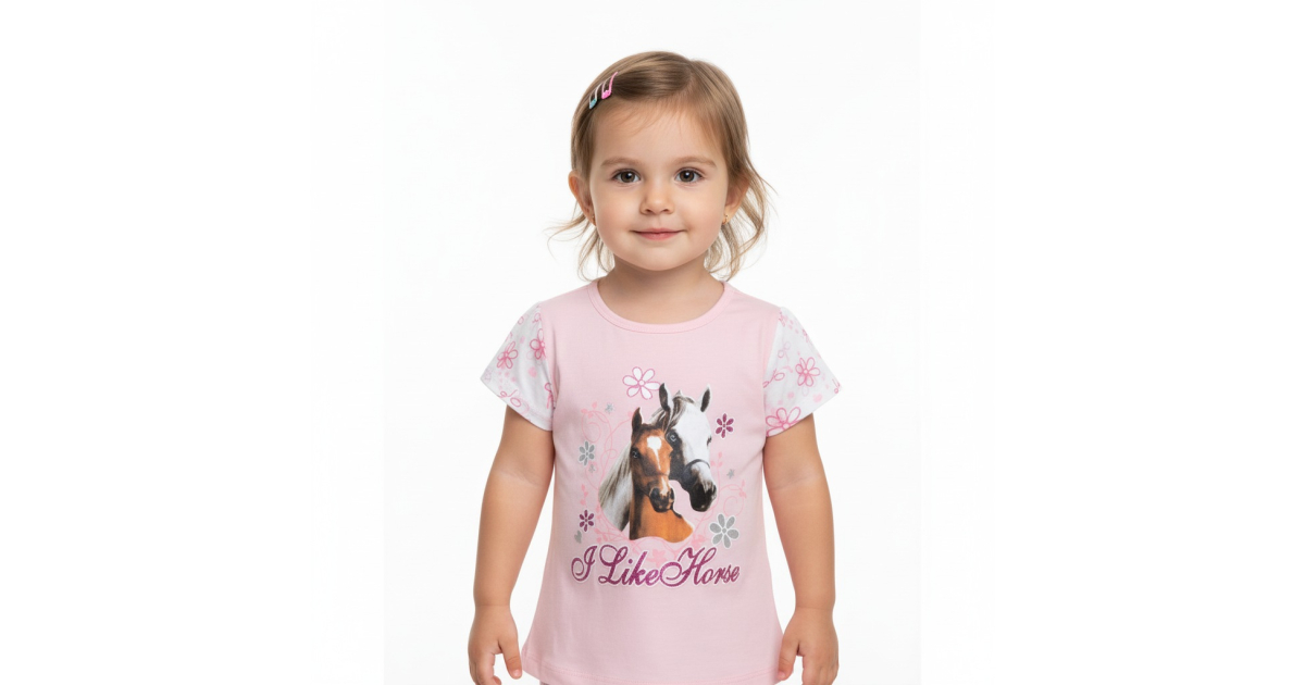 Dívčí letní tričko koníci