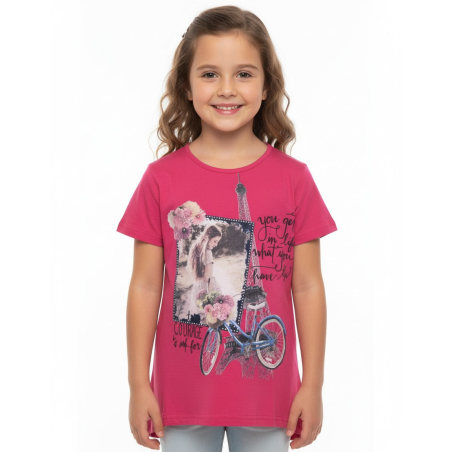 Dívčí letní tričko tunika Paříž Kugo