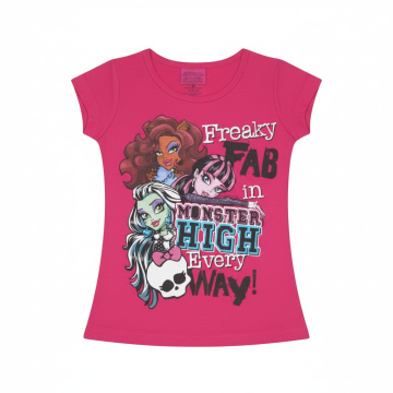 Dívčí letní tričko MONSTER HIGH - tm.růžová