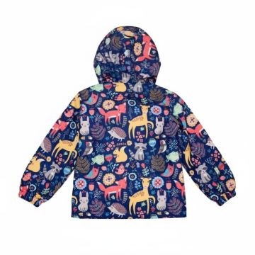 Dívčí šusťáková bunda zateplená – lesní zvířátka