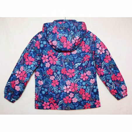 Dívčí šusťáková bunda zateplená motiv kytiček