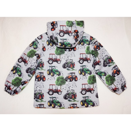 Chlapecká šusťáková bunda zateplená s traktory na jaro a podzim
