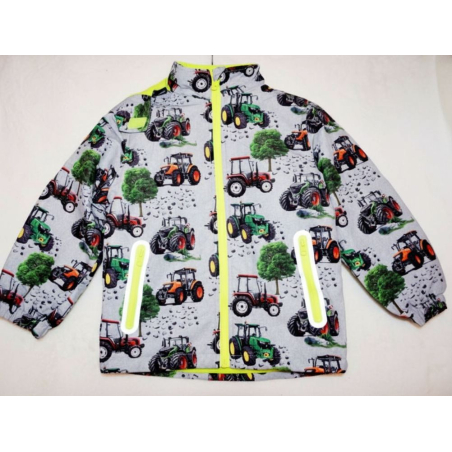 Chlapecká šusťáková bunda zateplená s traktory na jaro a podzim