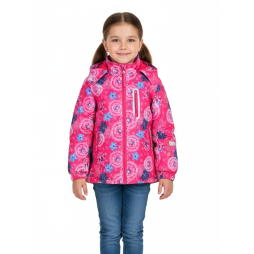 Dětská dívčí šusťáková bunda s fleecem | Nepromokavá na jaro a podzim